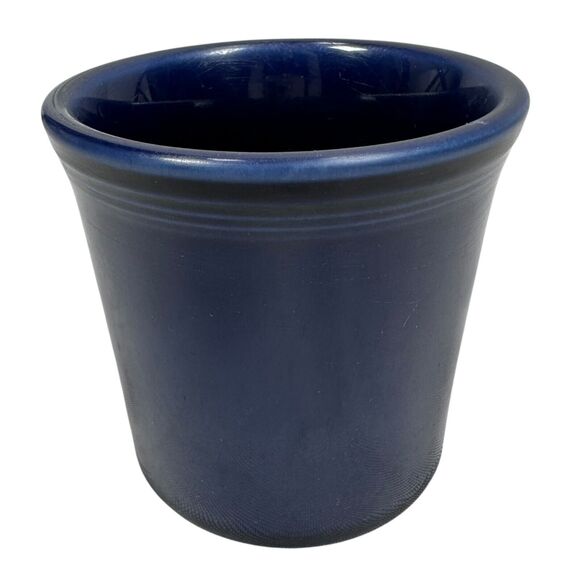 Homer Laughlin Fiesta Coffee Mugs Cobalt Blue Lot of 2 Ceramic Round Ring Handle - Picture 5 of 10